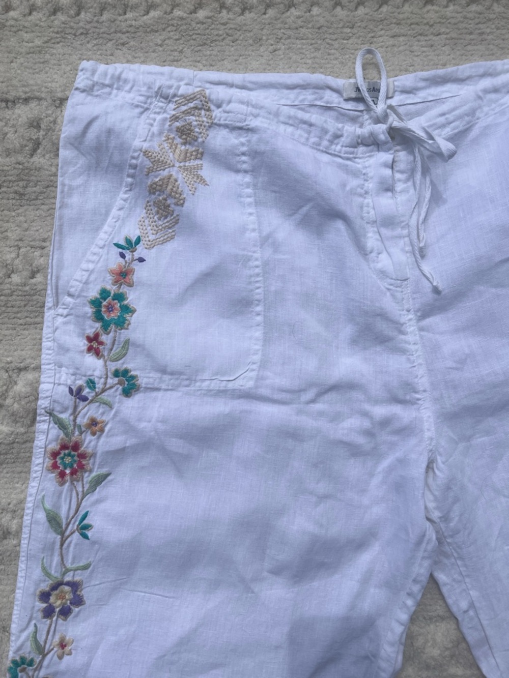 Johnny Was Embroidered Linen Pant - Picture 5 of 5